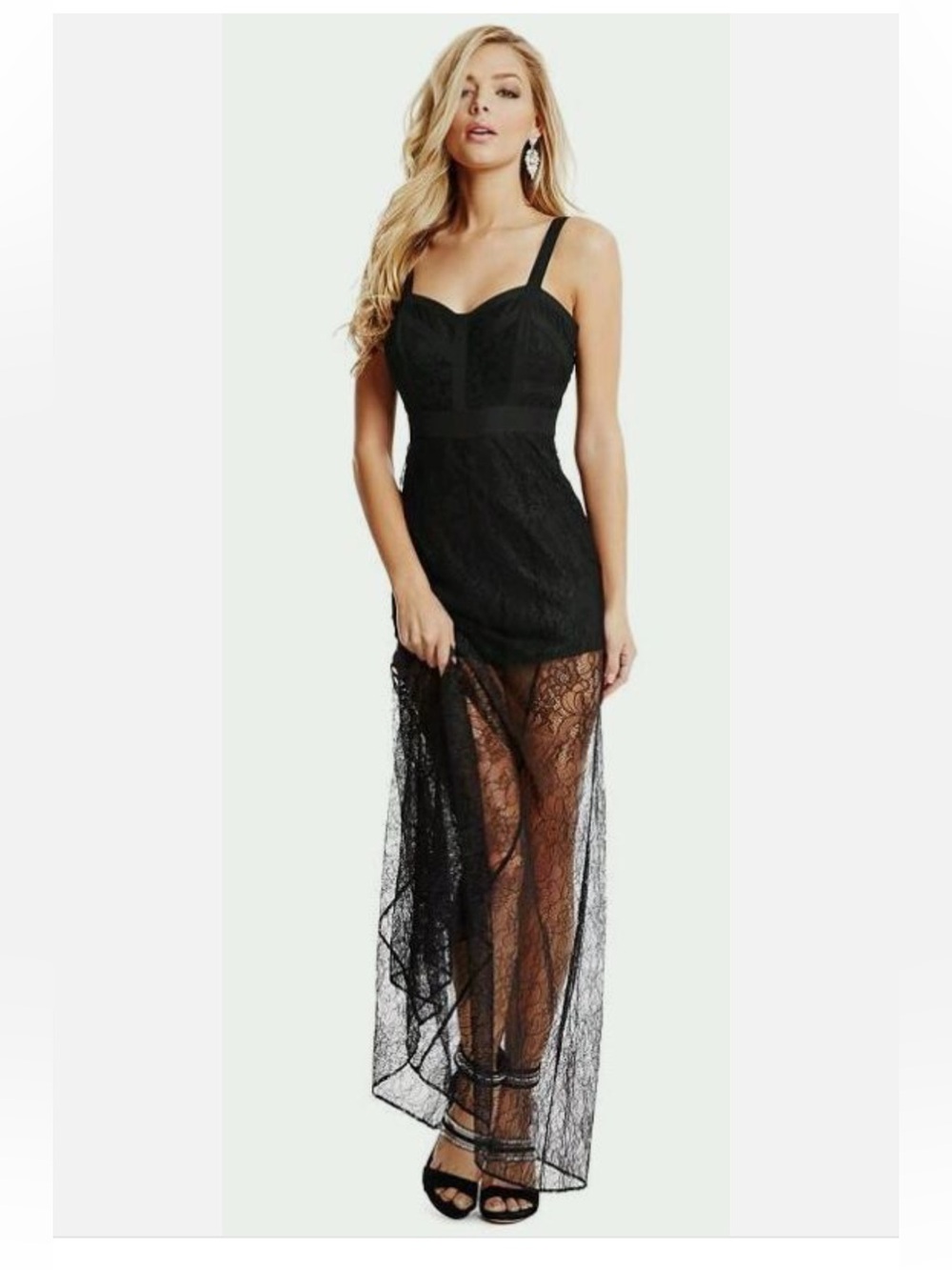 Marciano Black Lace Evening Dress